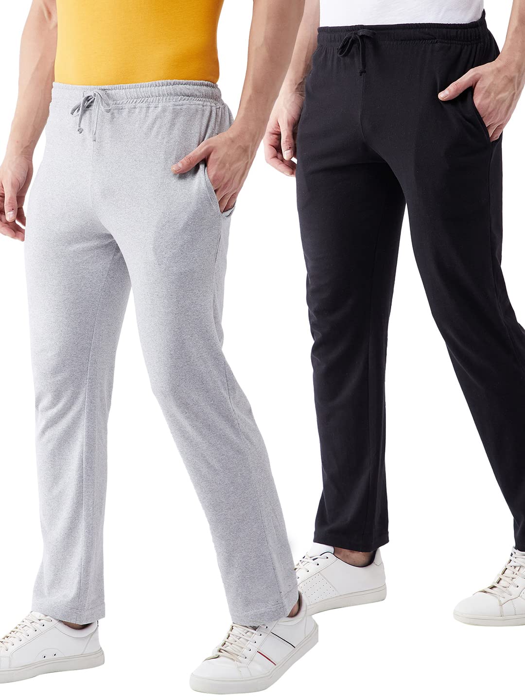 GRITSTONESMen Track Pants (Pack of 2), Grey, S