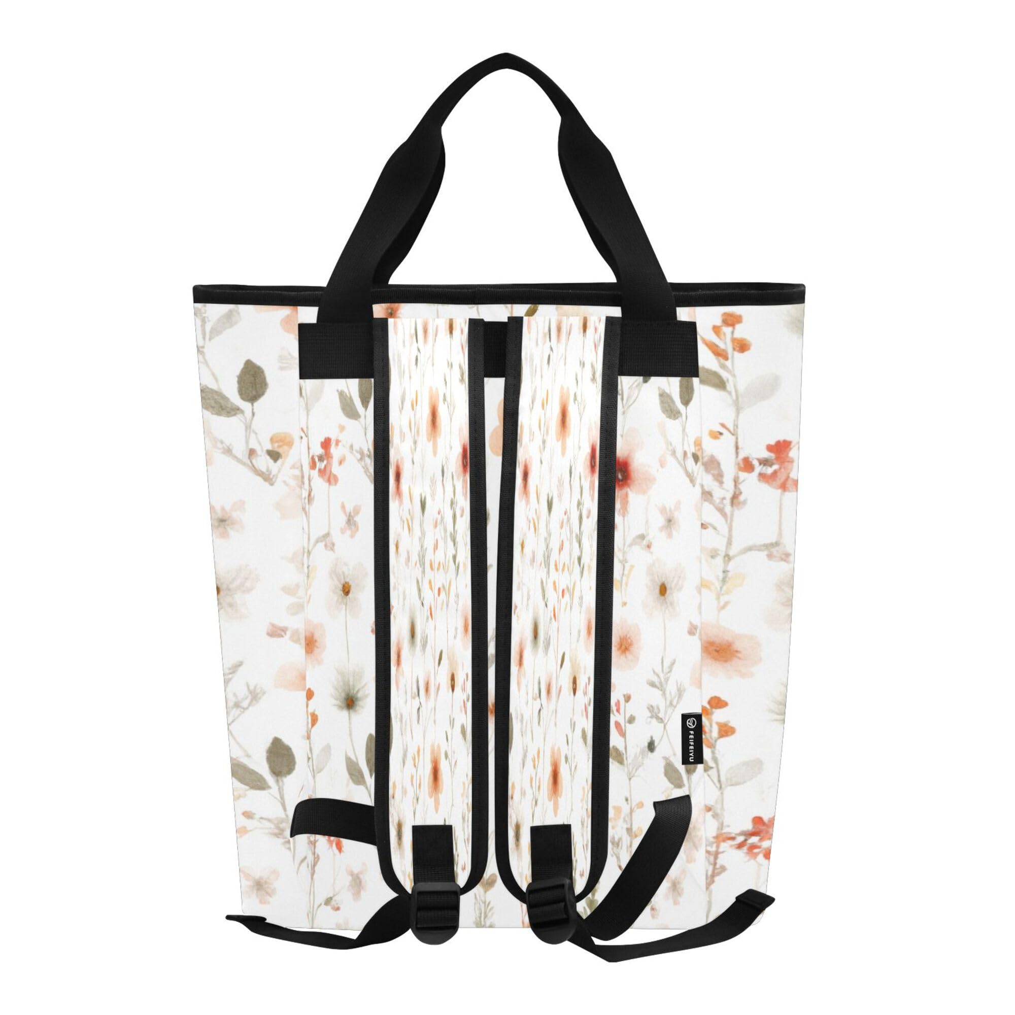 PYBUG Flower Reusable Insulated Backpack 36 Cans,Large Leakproof Portable Cooler Tote Organizer for Office Picnic Hiking Beach BBQ