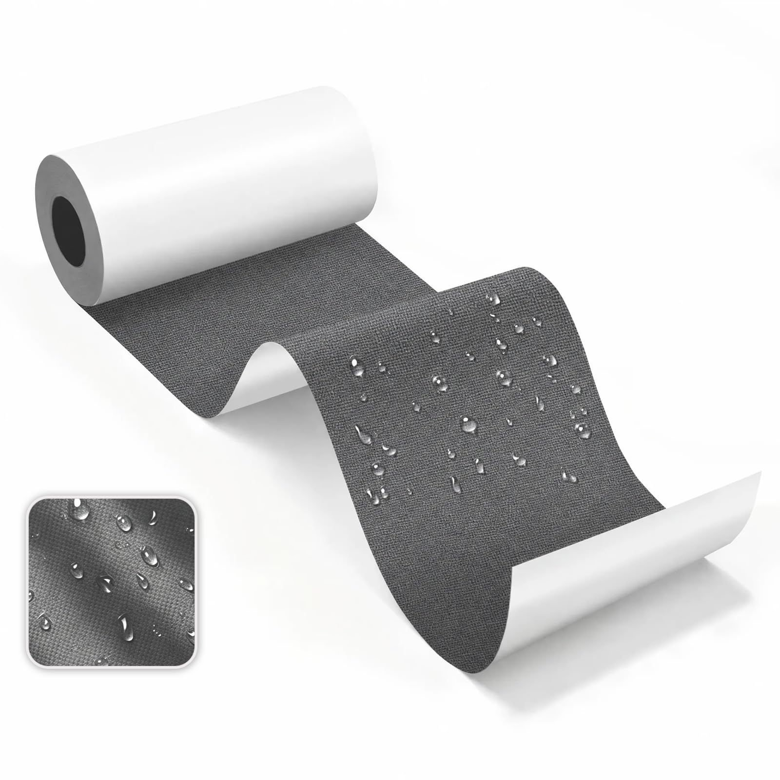 Skystuff Self-Adhesive Canvas Repair Tape, Heavy Duty Waterproof Fabric Repair Patches for Sofa, Chair, Awning, Tent, Clothes, Camping Outdoor Gear, Instant Strong Fix, 7.6x200cm, Dark Grey โ image 1