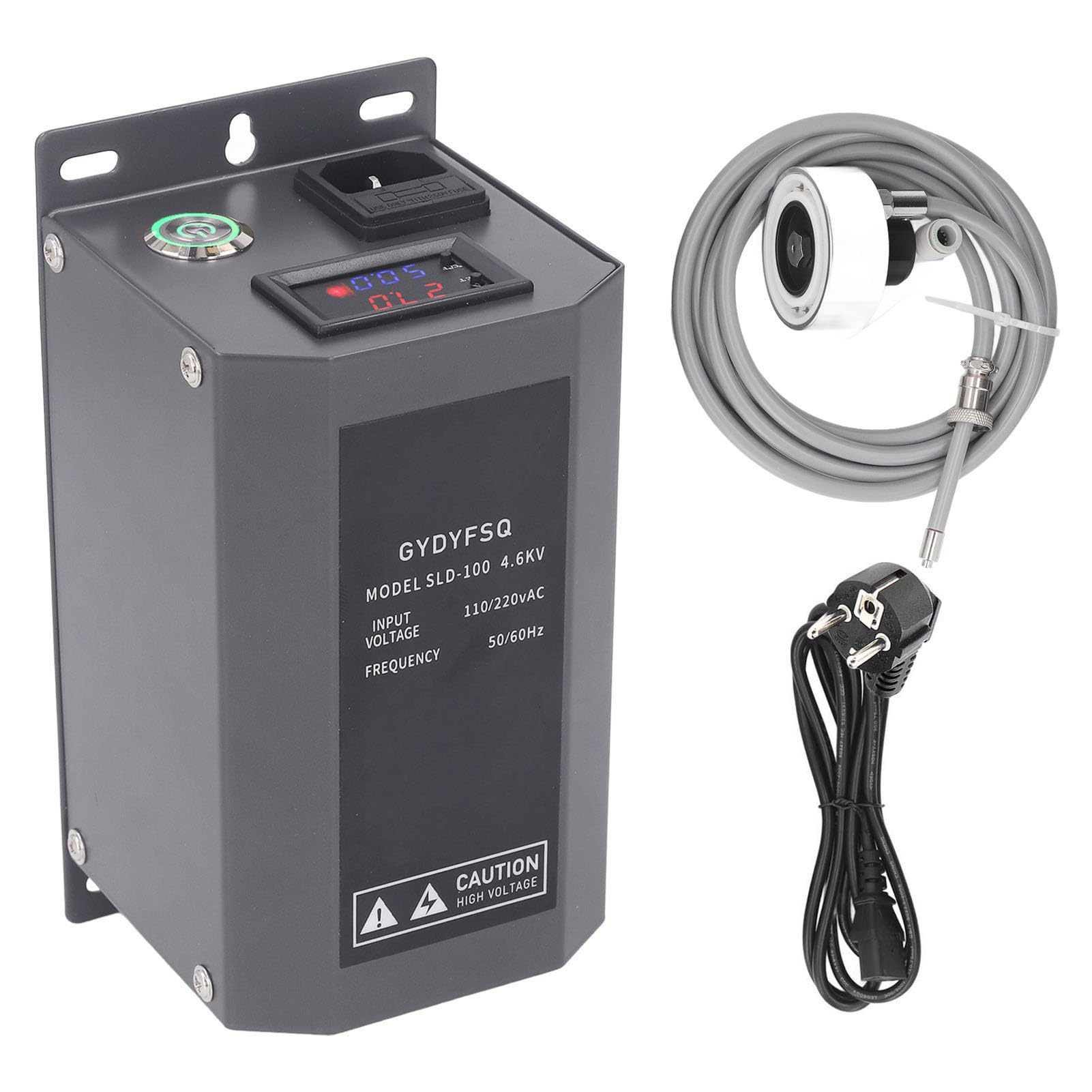 Pistola de Aire Antiestática, Ionizador Antiestático de 10 W con Fusible Incorporado y Fuente de Alimentación de Alto Voltaje de 4,6 KV, para Equipos de Pintura de (Enchufe europeo 220V)