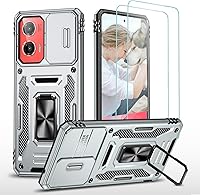 Vista 35 de Jeylly para Moto G Stylus 5G 2021 Funda con [2 Pack] Protector de Pantalla de Vidrio Templado, Protección Grado Militar Anti-Arañazos, Funda