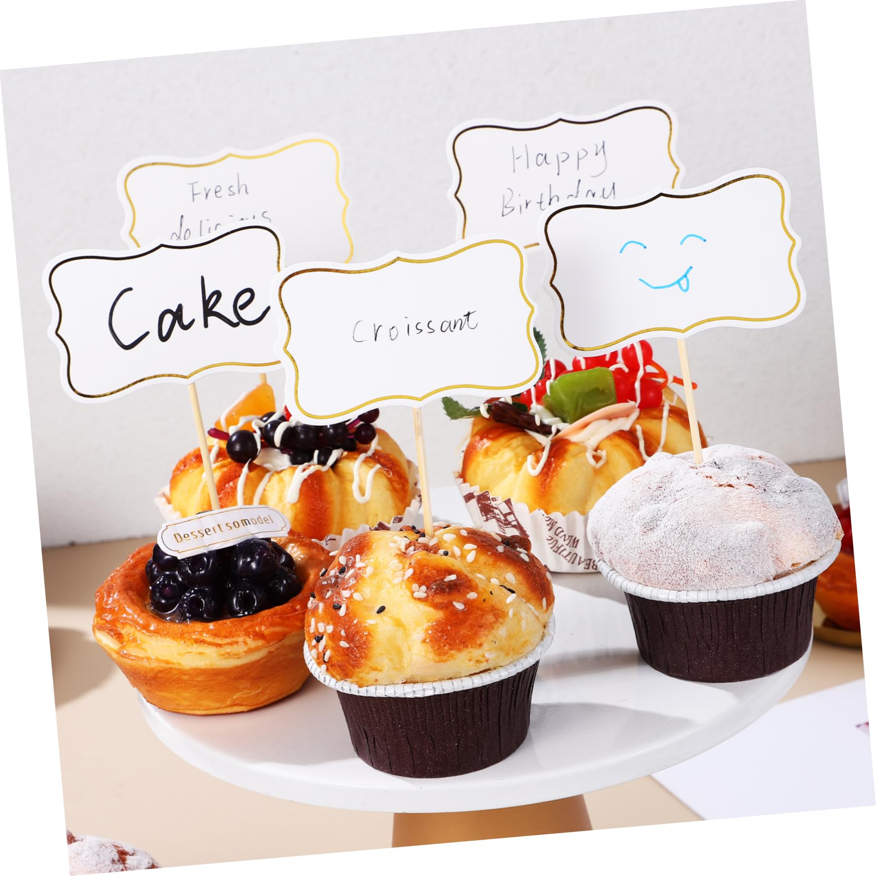 Amazon.co.jp: PHENOFICE 誕生日 ピック 100個入り 白の紙製 空白の