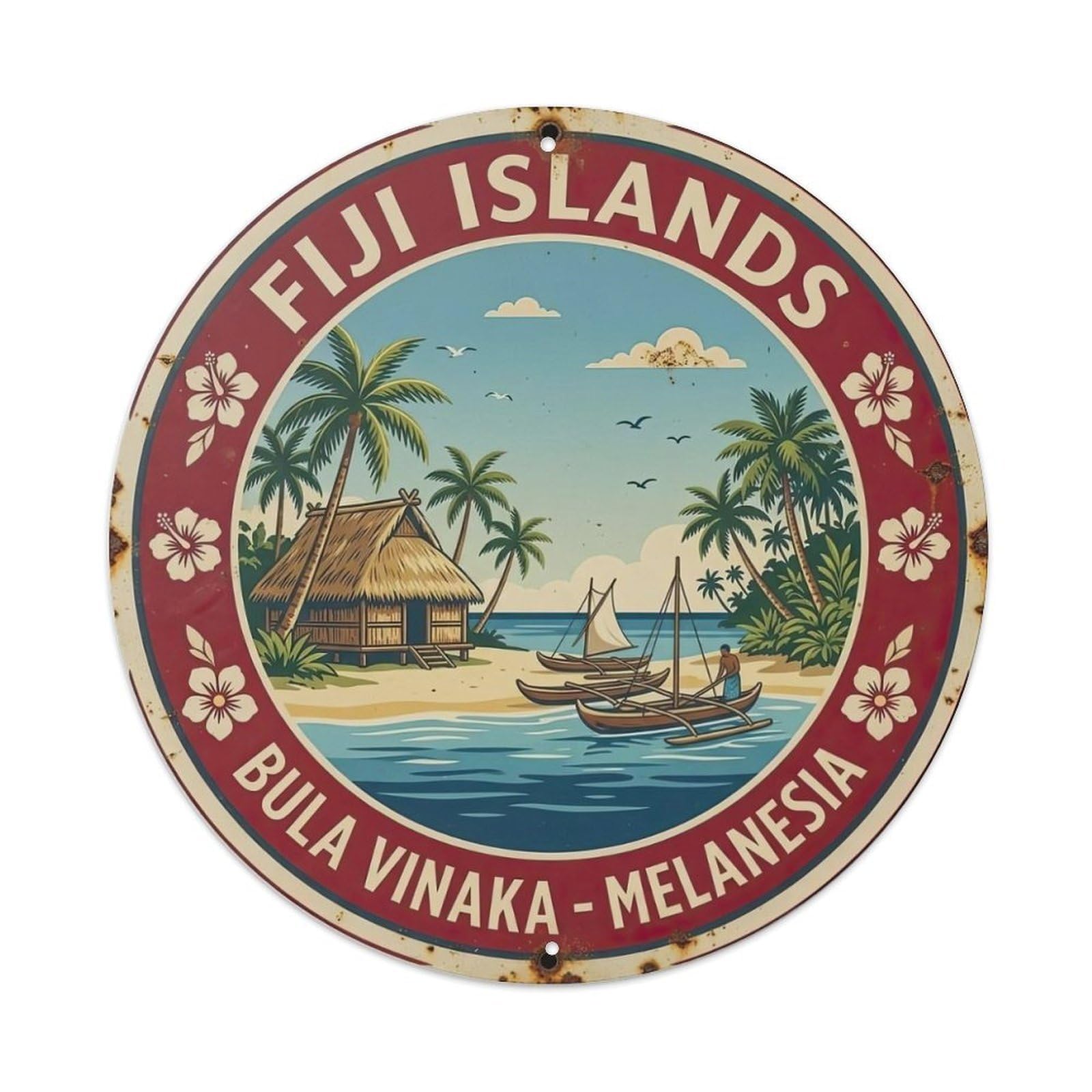 Fiji Islands Vintage Metal Tin Sign
