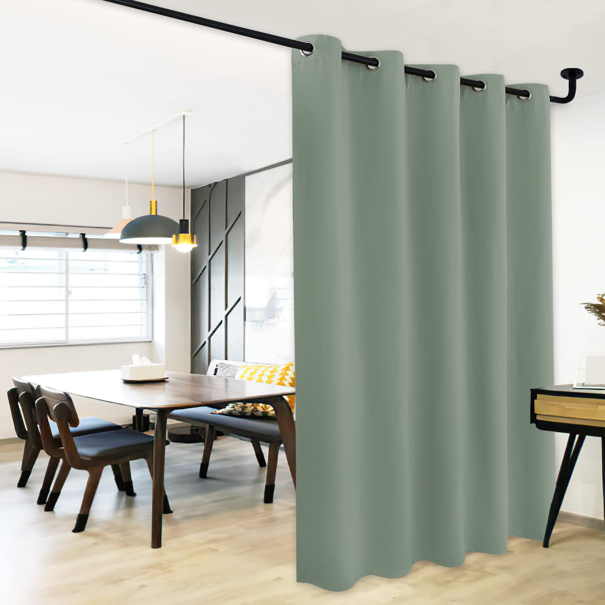 NICETOWN Sage Green Bedroom Blackout Curtain Panel, 1 Panel, 70 x 84 inch, Privacy Window Thermal Insulated Blackout Drape/Drapery for Loft, Guestroom