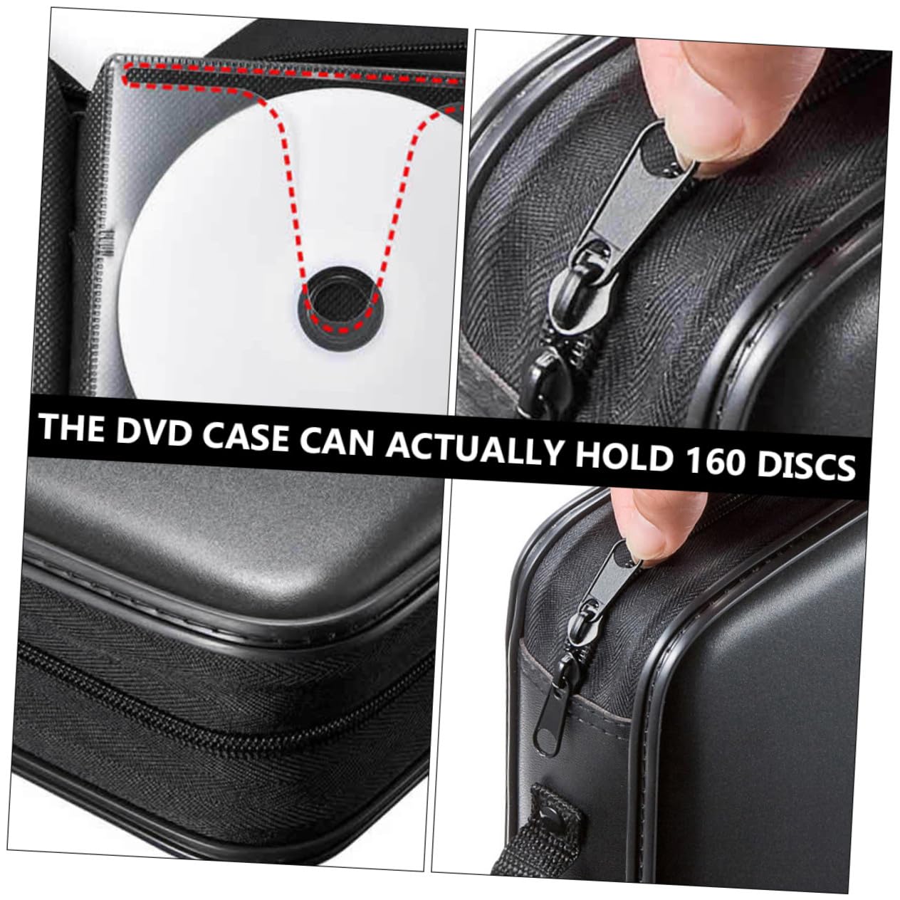 POPETPOP Porta CD da Unità Custodia Porta Dvd Portatile per Auto Realizzata in Materiali di Comoda Maniglia e Cerniera Robusta per Protezione Sicura