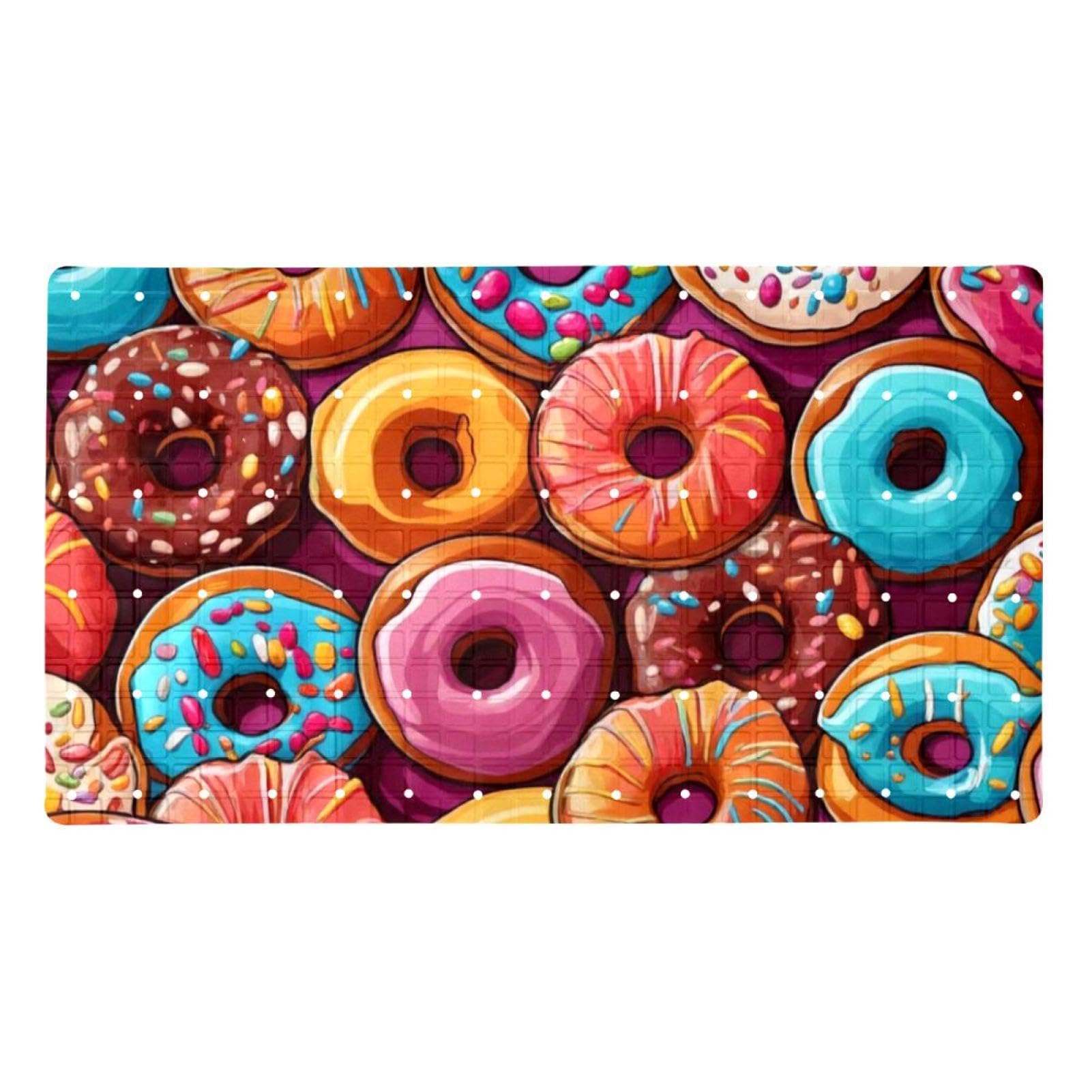 Alfombrilla de baño de secado rápido lavable a máquina Sweet Donuts PVC