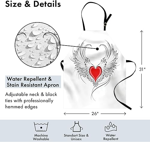 Miniatura 8 de Delantal Lunarable Fleur De Lis Patrón Heráldico con Flor de Lis y Coronas Tiara Escudo de Brazos Caballero, Babero de Cocina Unisex con Cuello