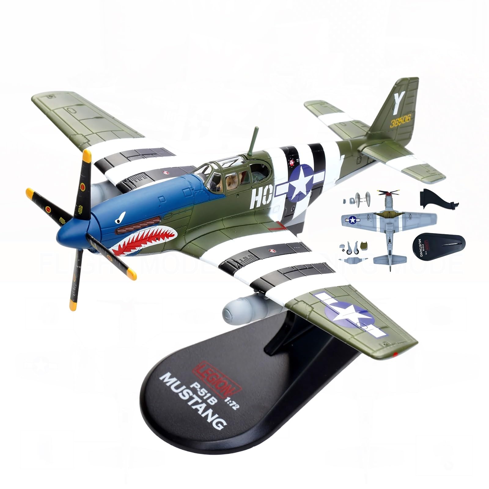 Espositore for modello militare in metallo P-51B in scala 1/72 for l'aviazione da collezione for adulti