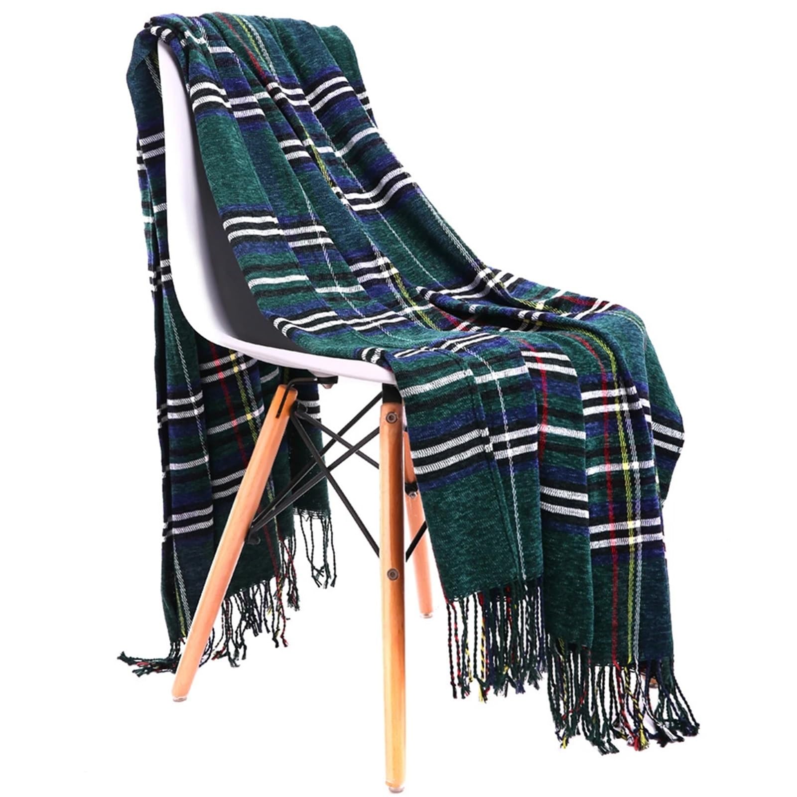 DAJGRHE Bedspread Chenille Blanket Sofa Bed Office Tasseled Four Seasons Home Portable