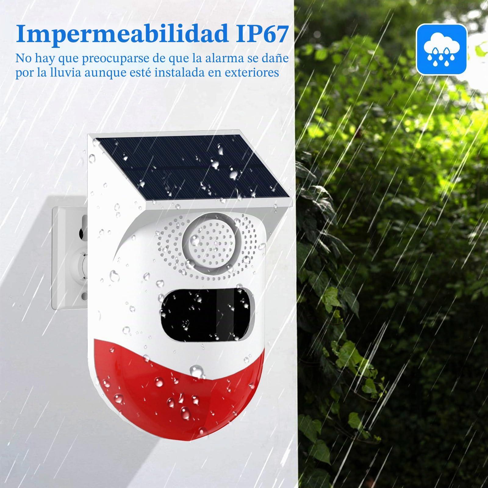 Yasorn Alarma Detector de Movimiento Exterior con Mando a Distancia, IP67 Impermeable, Sistema de Alarma para Garaje, Granja, Jardín, Interior, 120dB Alcance del Sensor IR 12m/110° (2Pack).
