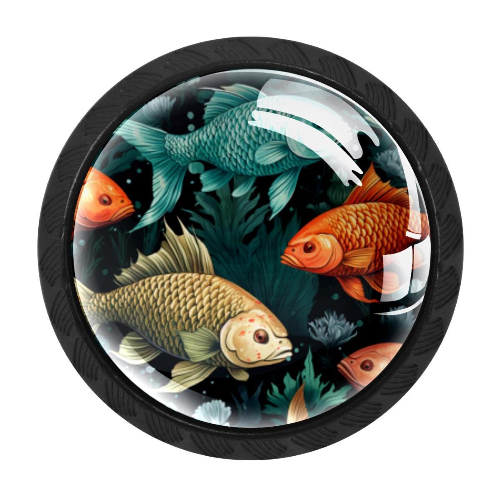 Chenzzzz Multicolored 01 4 Pack Black Fish Cabinet Pulls Kitchen Cabinet Handles Ideal For Cabinet,Drawer,Cupboard And Wardrobe