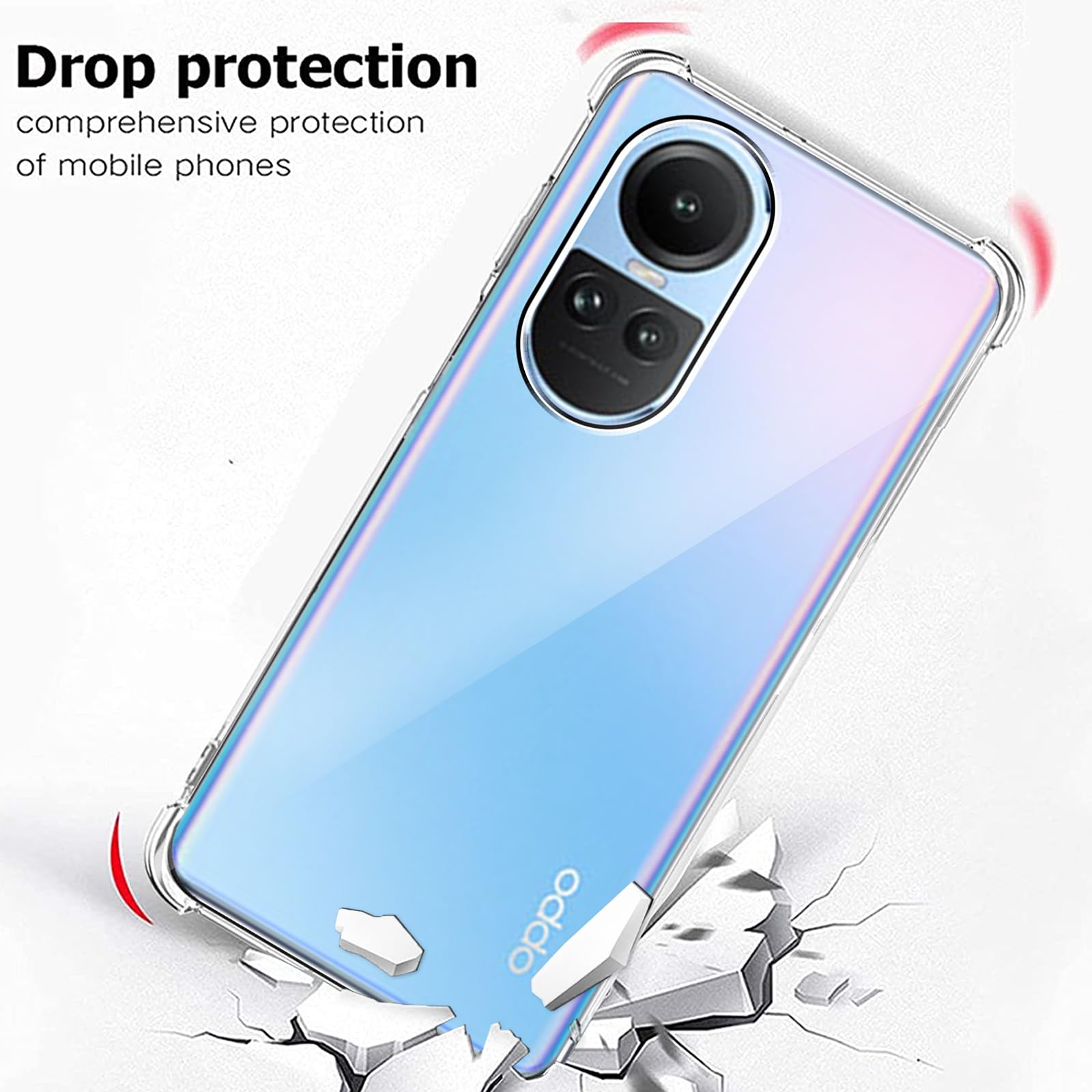 Per OPPO Reno 10 5G Custodia,Sottile Trasparente Silicone Custodia - Foto 11