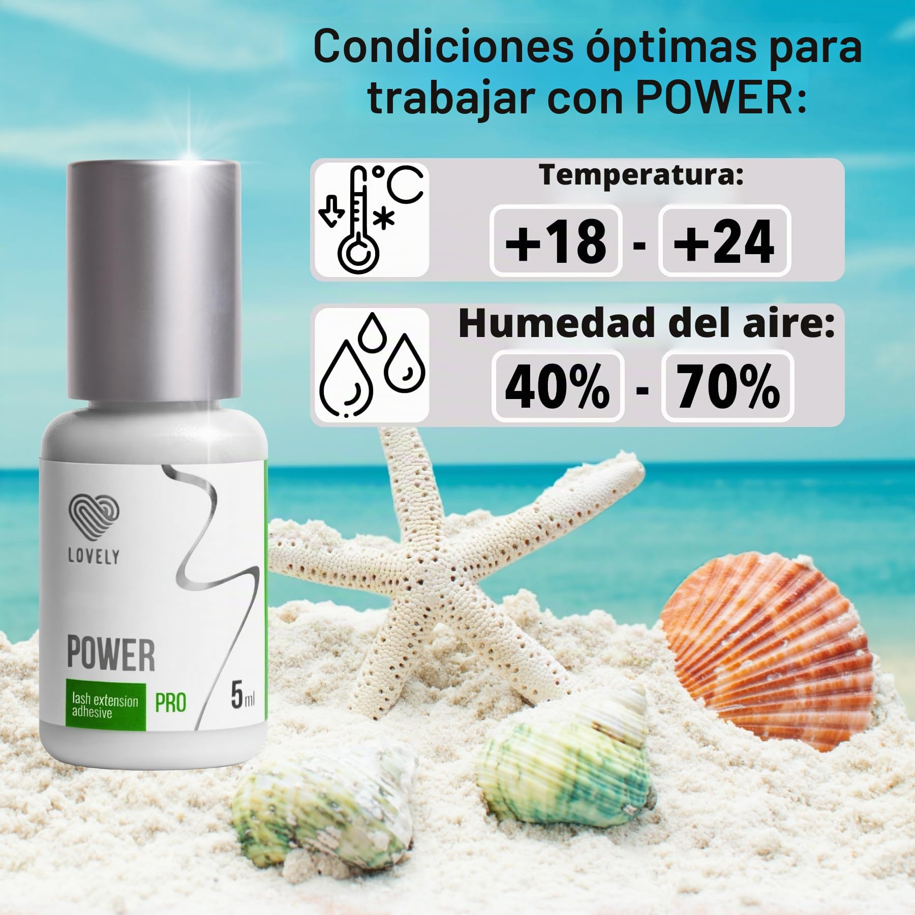 LOVELY POWER pegamento para pestañas - 5ML, Negro - pegamento medio-rápido, tiempo de secado: de 2 segundos a 6 semanas de adhesión, muy duradero, para extensiones de pestañas profesionales