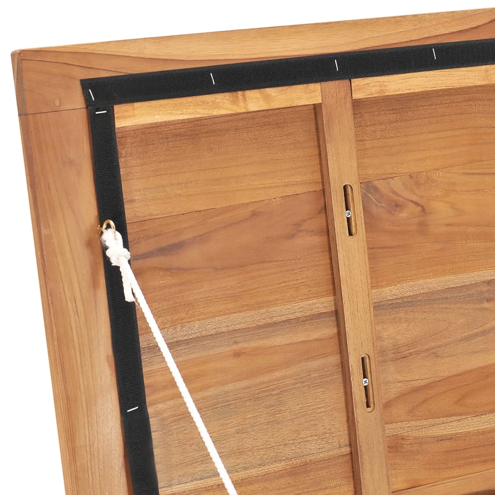 Festnight Auflagenbox Holz Garten Gartenbox Klein Kissenbox Kissentruhe Aufbewahrungsbox Gartentruhe Gerätebox Tischtruhe für Indoor und Outdoor 60x50x58 cm Massivholz Teak