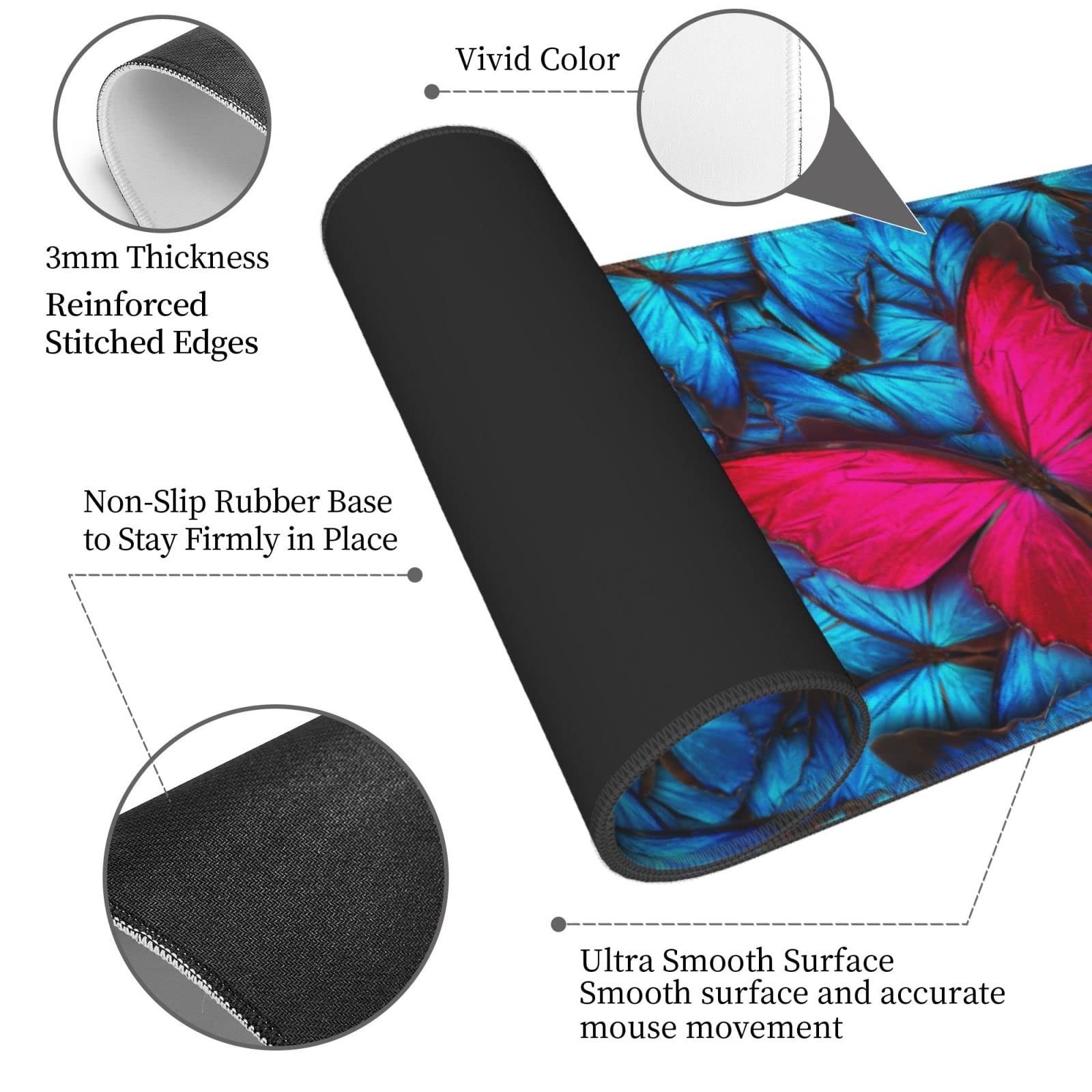 XXL Gaming Mouse Pad 30x16in Non-Slip Rubber Base Machine
