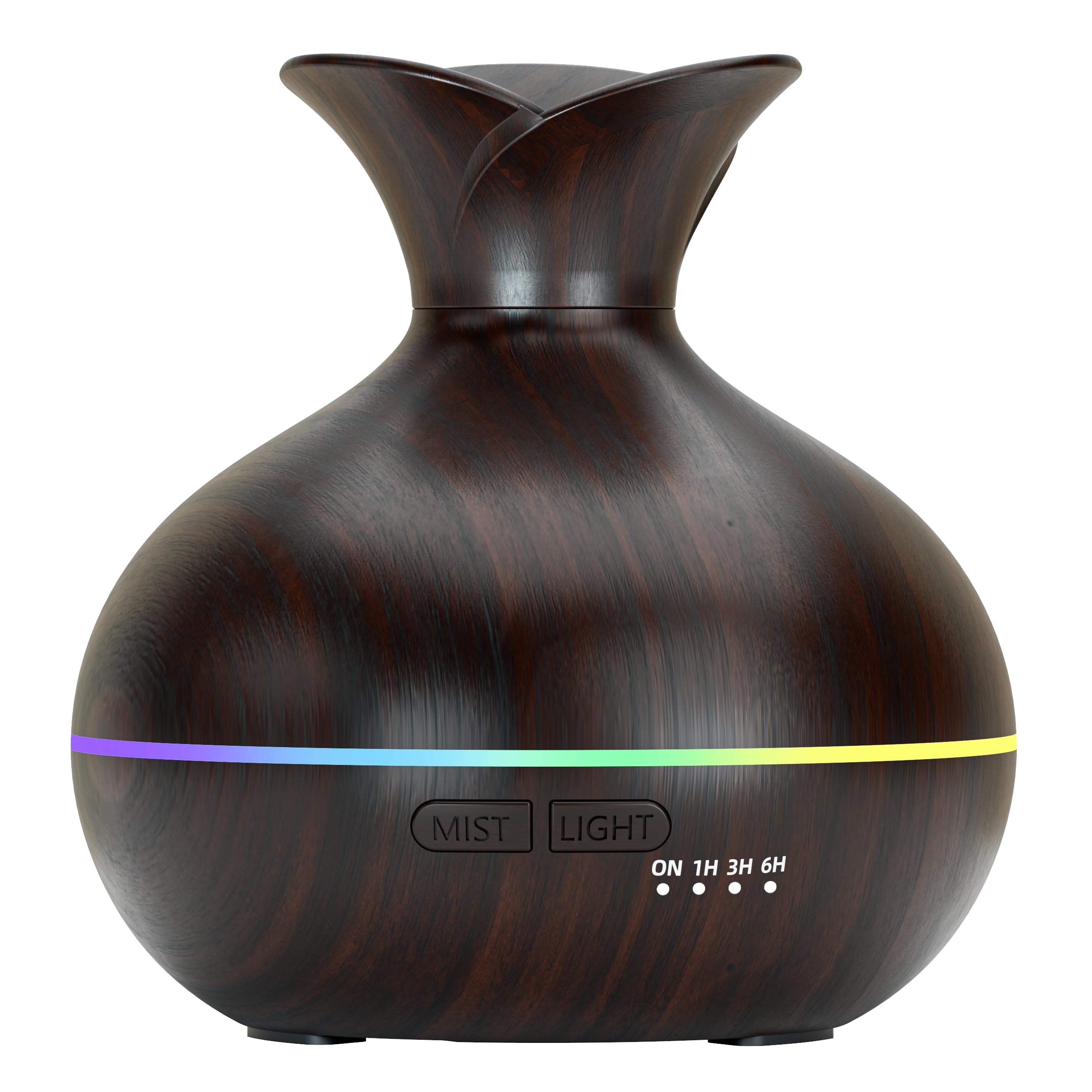 Essential Oil Diffusers for Home, 300ml Portable Small Aromatherapy Diffuser, Ultrasonic Diffusers for Essential Oils, Auto Shut-Off 4 Timers 15 Colors for Office Home (Black)