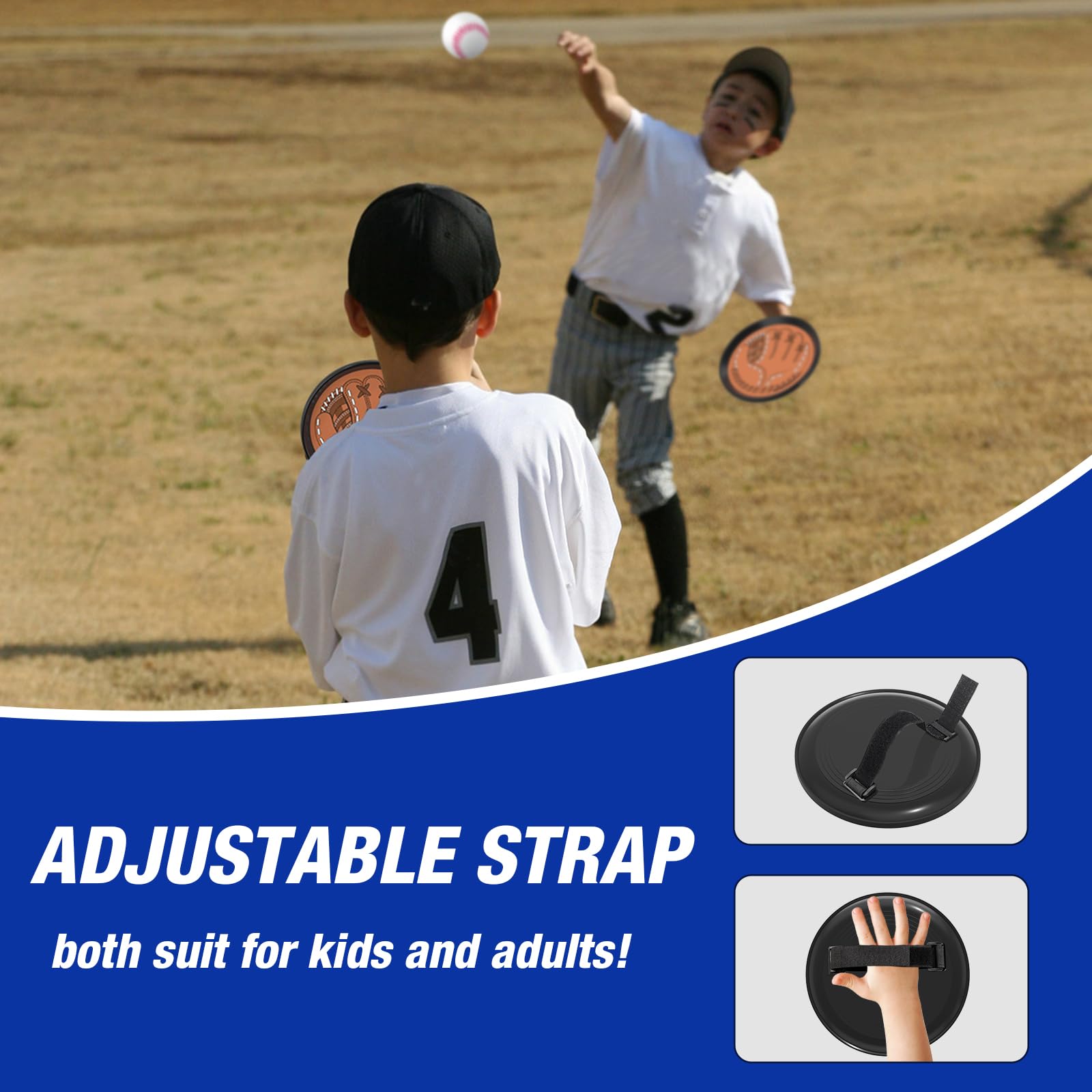 4-in-1 Baseball Set mit Klettballspiel für Kinder 3-5, Tee Stand und Catch Set - Launcher und 6 Softbälle, Einstellbare Höhe, Indoor Outdoor Spielzeug Geschenke für Jungen, blau
