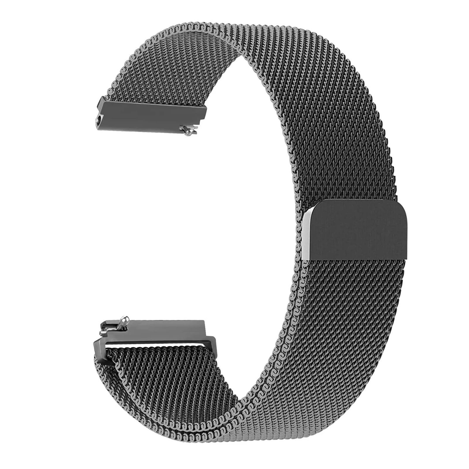 Cinturino per orologio in maglia milanese da 20 mm, 22 mm, in acciaio inox, magnetico, per Amazfit Bip 6 5 GTS 3 2 GTR 3 Pro 42 47 mm Stratos 3 (pistola, cinturino da 22 mm)