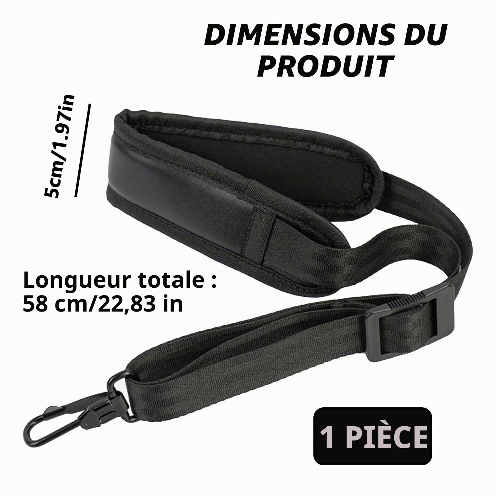 Saxophone, Sangle d'Épaule, Bandoulière pour Saxophone, Accessoire pour Saxophone Alto, Accessoire de Jeu pour Saxophones Soprano, Alto et Ténor, pour Hommes et Femmes, Adultes et Enfants