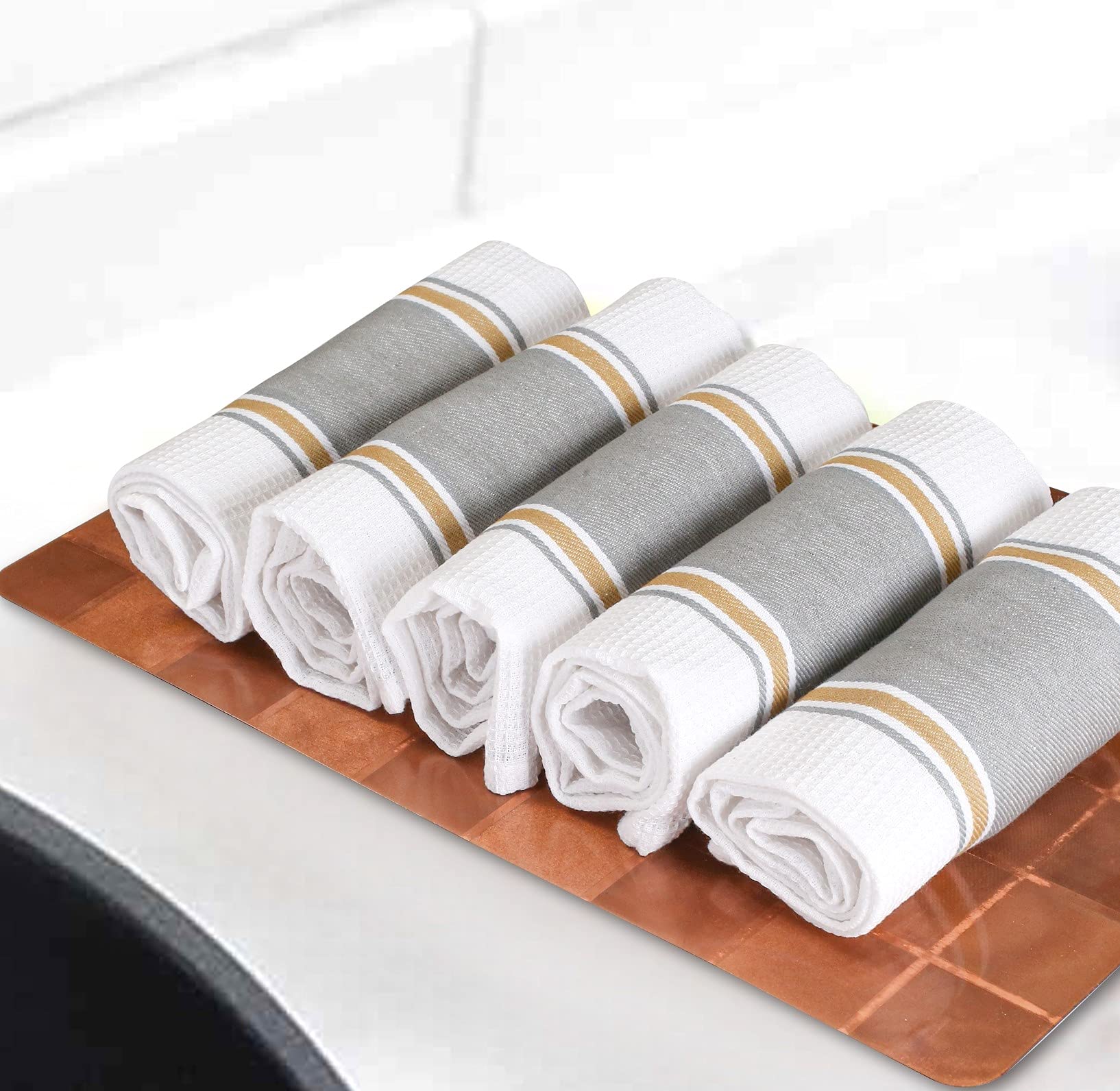 Cottoniva Lot De 6 Torchons De Cuisine 100 % Coton, Absorbants à