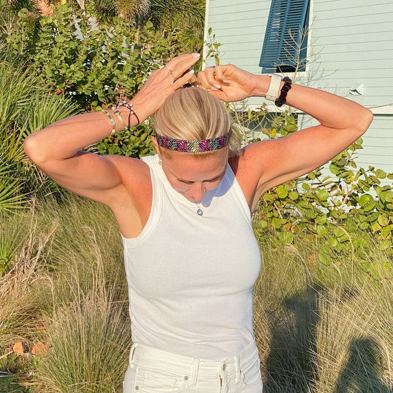 Sweaty Bands Womens Girls Headband - Non-Slip Velvet-Lined Workout Hairband - Don't Box Me In Pink 1-Inch - Image 2