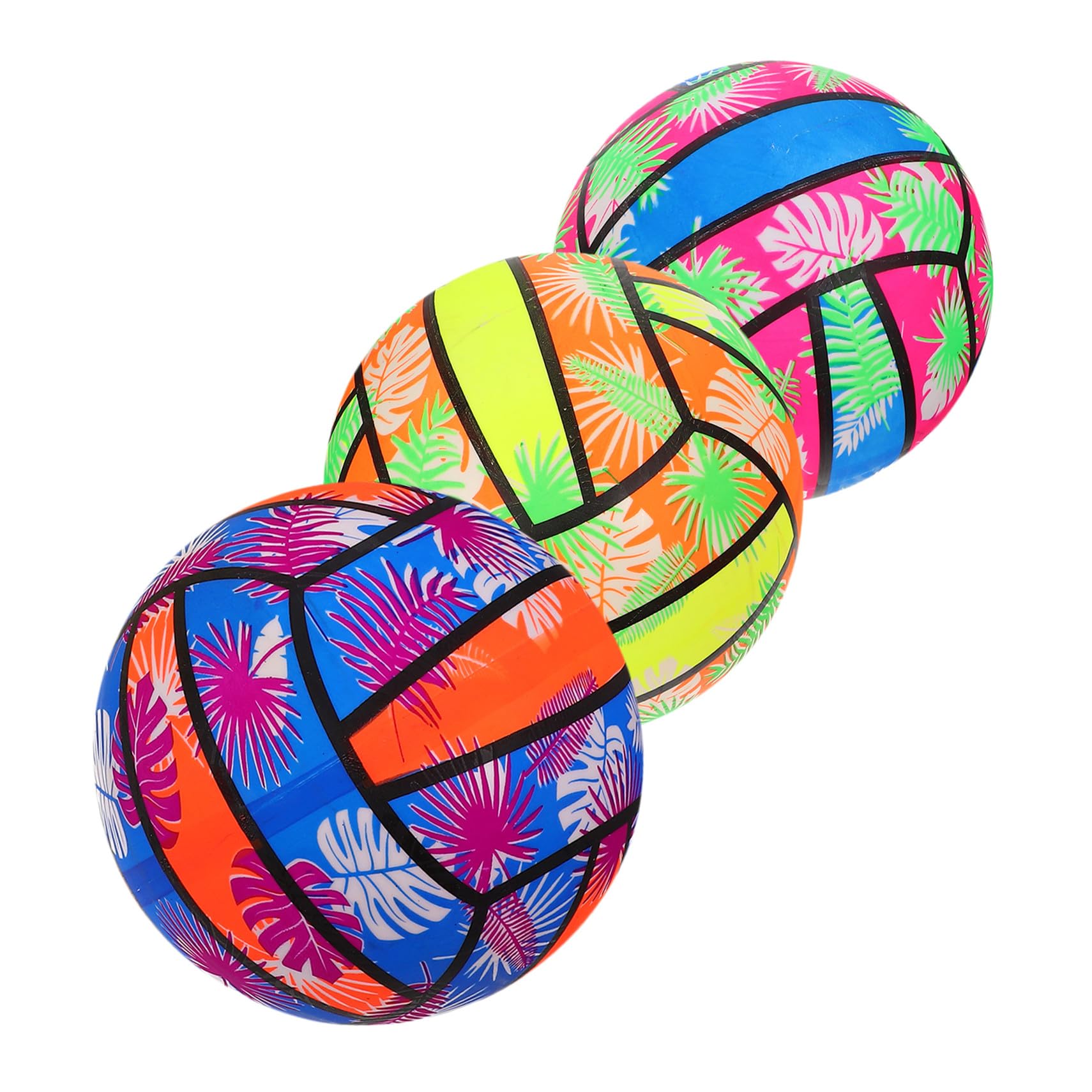 YARNOW 3Pcs Inflatable Volleyball Colorful Balls for Adults Kids Beach Pool Games Summer Parties Lightweight Water Play Swimming Floating Ball PVC Travel Toy 22cm