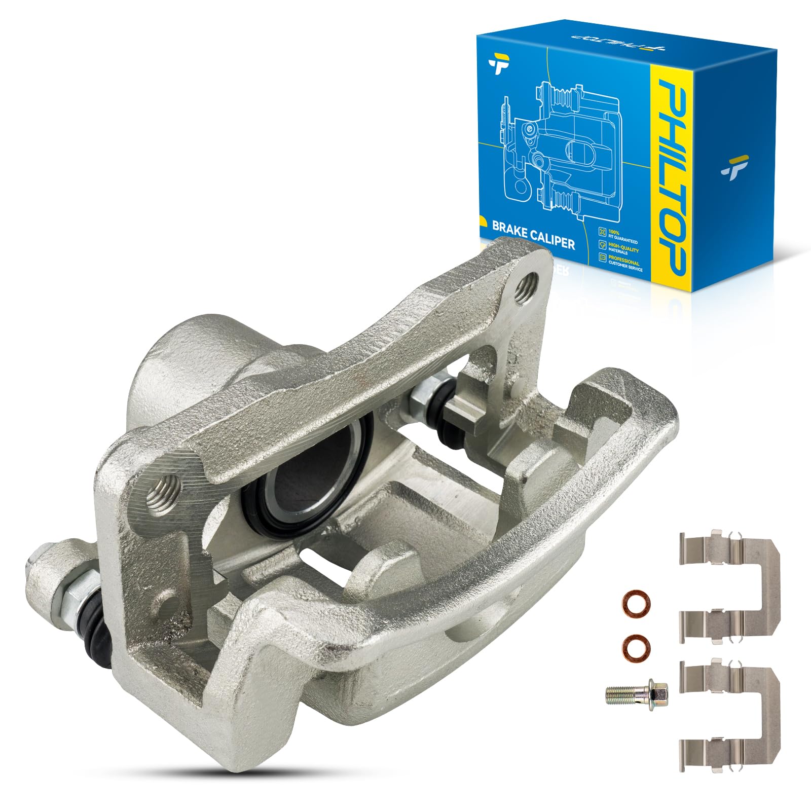 PHILTOP 18B5041 Rear Right Disc Brake Caliper Assembly for Chevrolet GMC 2007-2017 Equinox, 2010-2017 Terrain, 2012-2015 Captiva Sport, 2008-2009 Vue, 2007-2009 Torrent, 2010 Vue, Rear Right Passenger