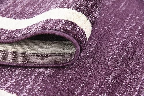 Unique Loom Del Mar Collection Area Rug-Transitional Inspired With Modern Contemporary Design, Runner 2' 7" X 10' 0", Violet/Ivory #TOP6