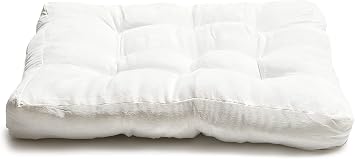 LANITI 24 Inch Extra Large Floor Cushions Tufted Floor Pillow for Adults Square Meditation Ultimate Comfort Oversized Pillows for Floor Cushion White