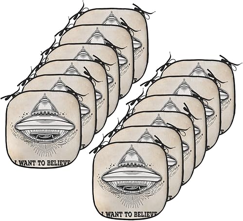 Miniatura 29 de Lunarable Cojín retro para silla, mujer con cabello, letrero de victoria con burbujas de discurso, inspirado en arte pop, acolchado de asiento para