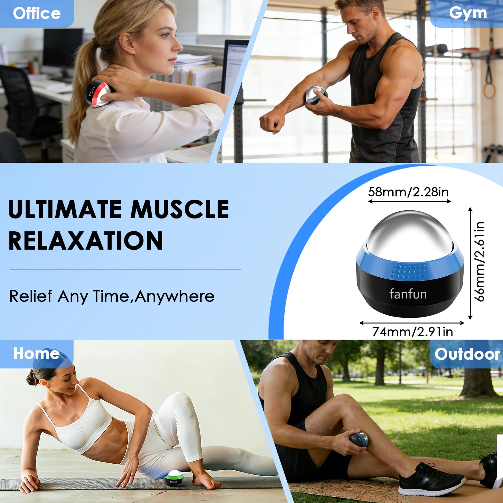 Cryosphere Balle De Massage à Froid – Balle De Massage Pour Soulager Le Froid Et La Chaleur, Relâchement Myofascial, Thérapie Des Points De Déclenchement, Mœuds Musculaires Masseur (Noir & Bleu)