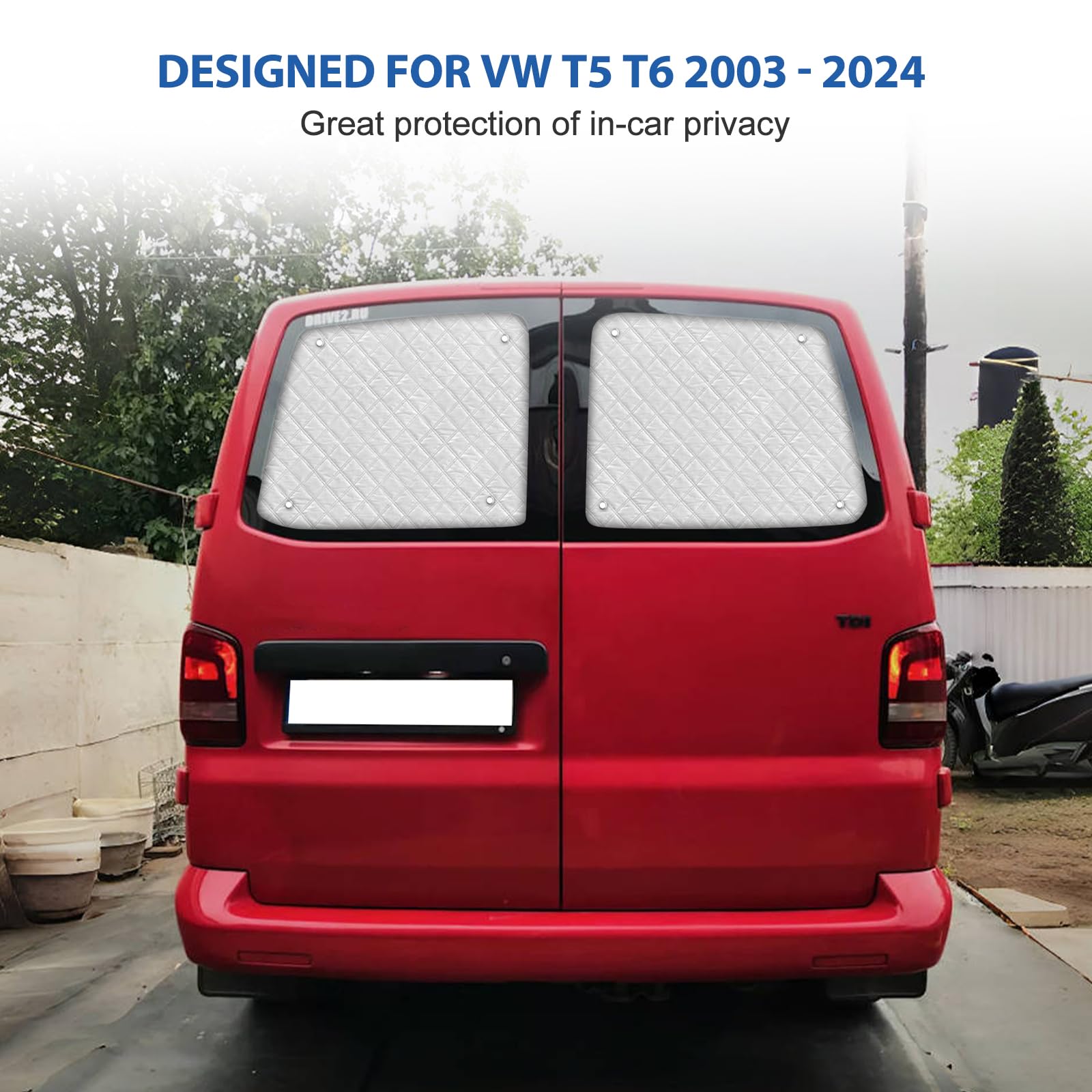 Parasole per Lunotto Posteriore Compatibile con VW T5 T6 2003-2024, Visiera per Lunotto Posteriore a Due Porte Parasole per Portellone Posteriore