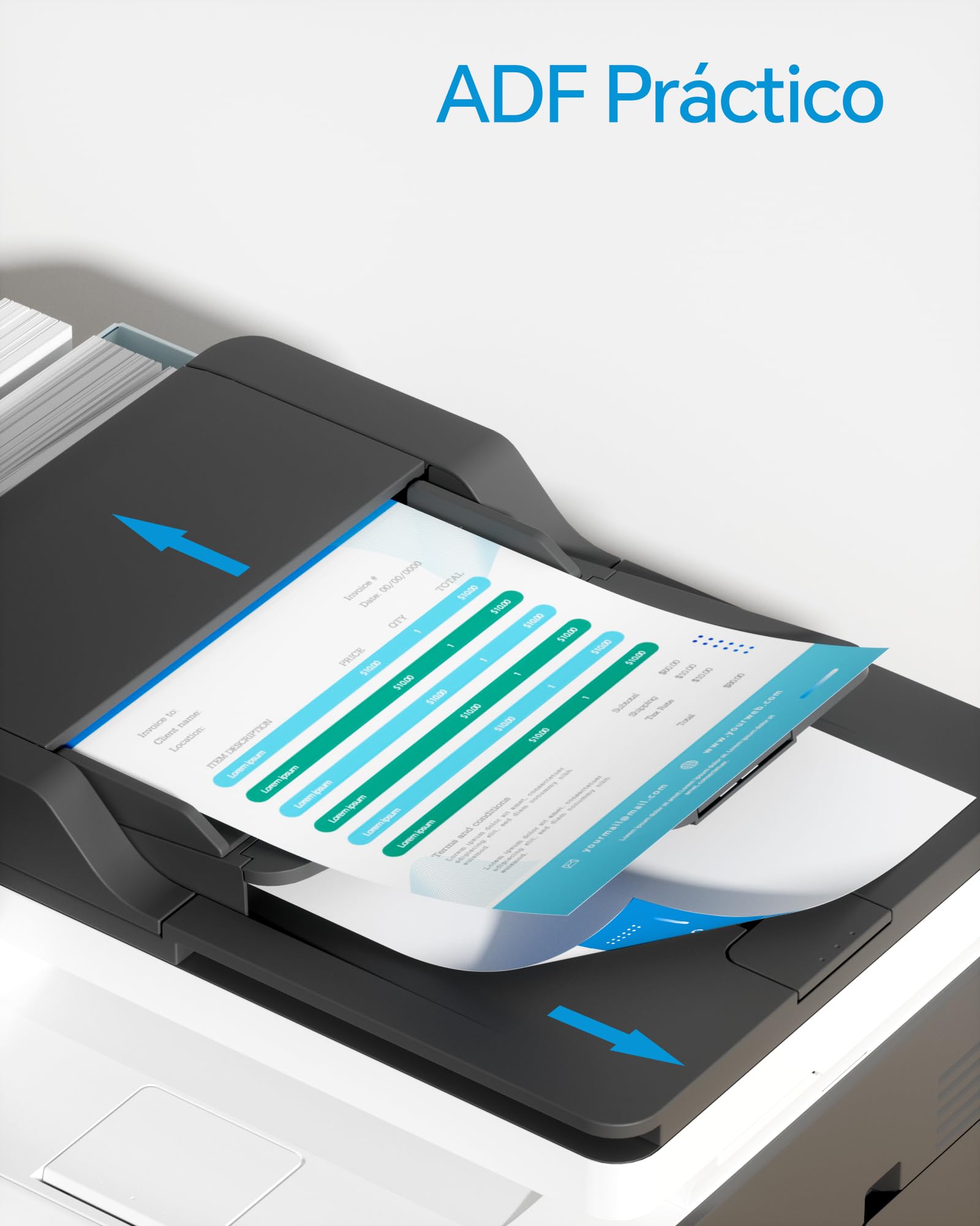 PANTUM CM2100ADW Impresora Laser Color Multifunción con WiFi, Impresión Automática a Doble Cara(20ppm, ADF, Wi-Fi Direct, Ethernet, USB), Tóner Original Incluido