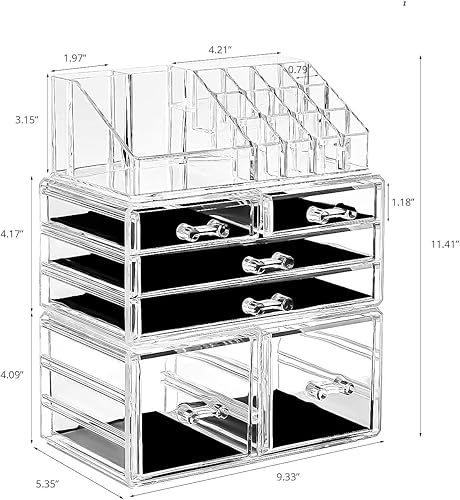 Miniatura 6 de Organizador de maquillaje, caja de presentación de joyería con cajones de acrílico