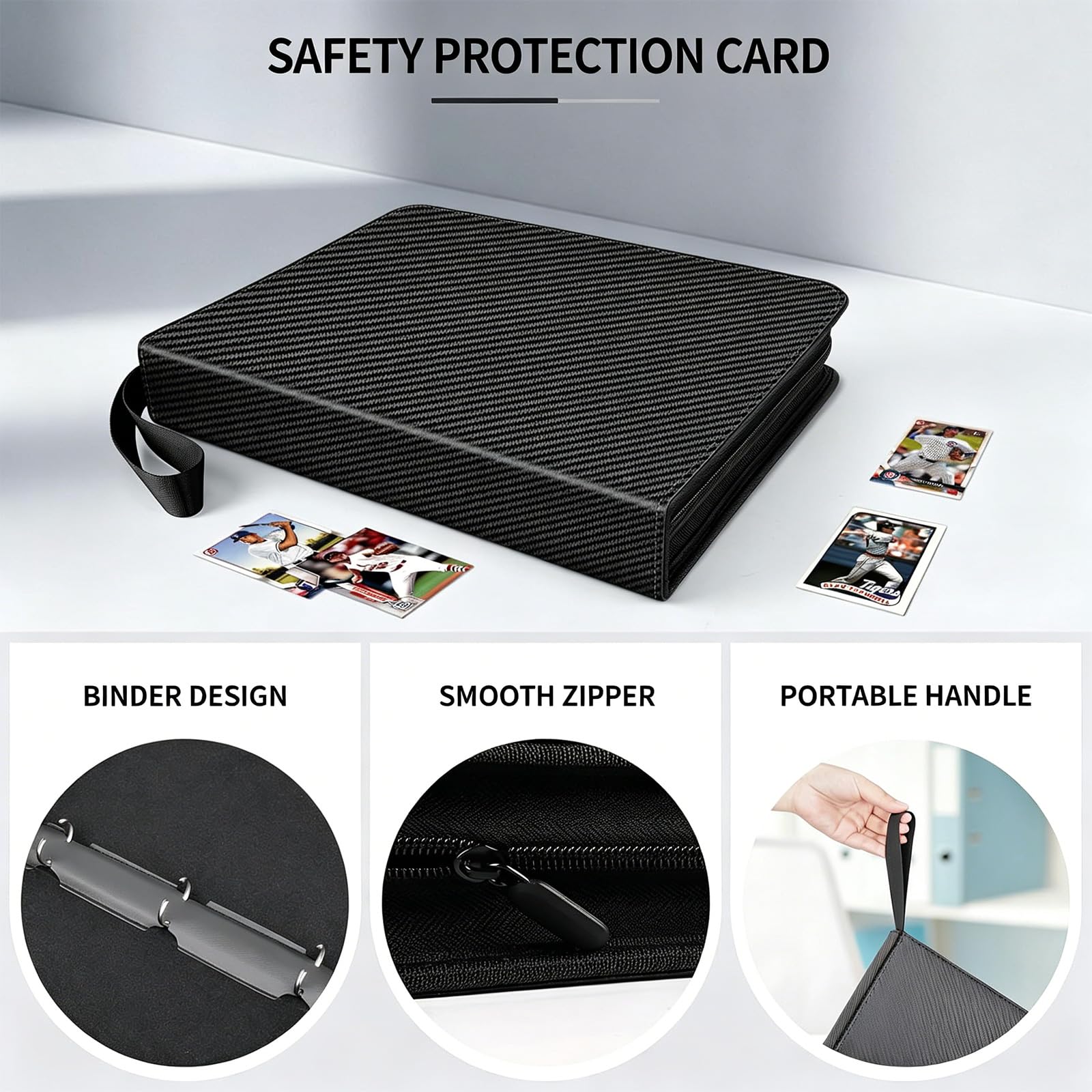 libro carte da gioco in pelle PU premium contiene 900 carte e include 50 pagine protettive trasparenti per fissare accessori del gioco carte