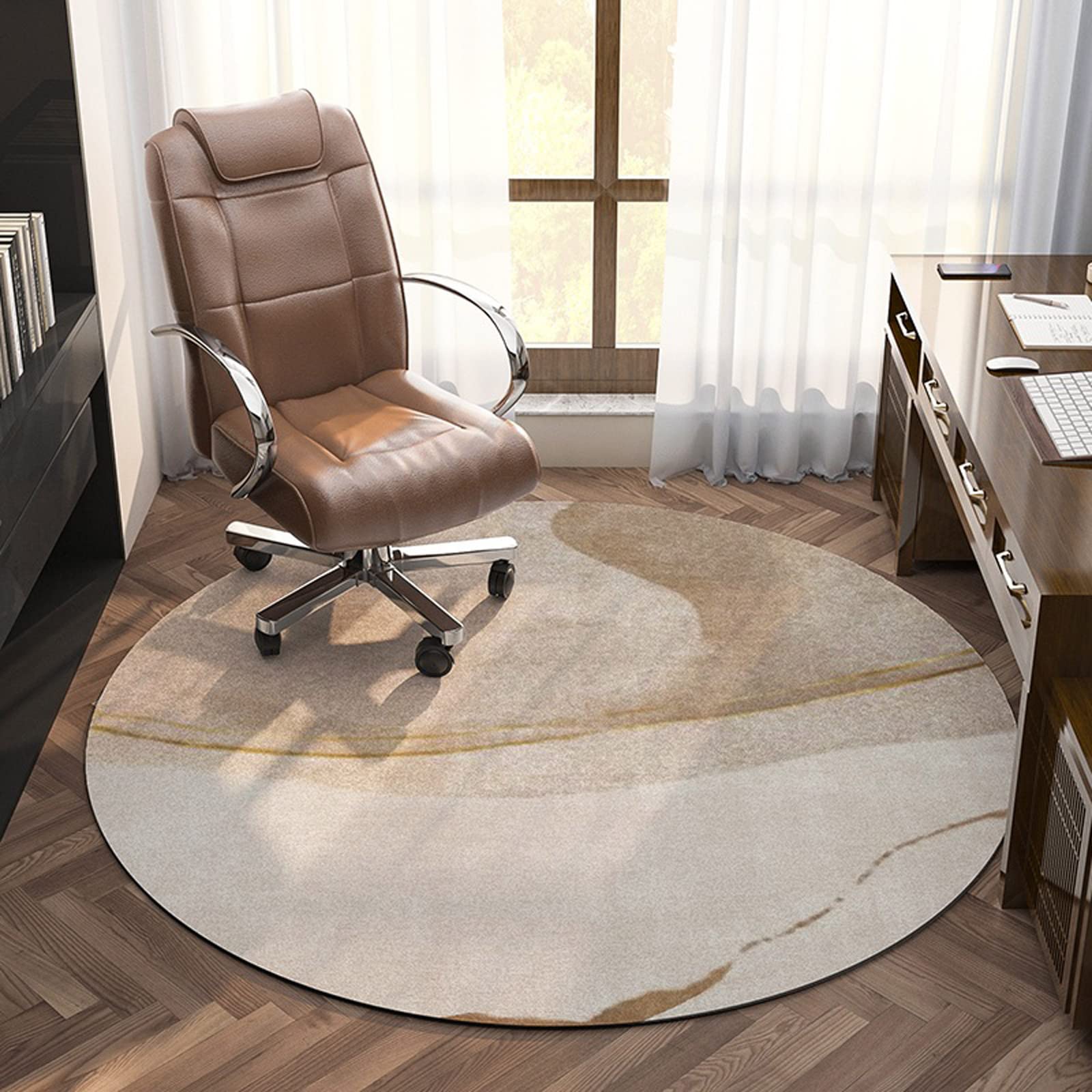 Tappetino Rotondo Per Sedia Da Ufficio Gaming In Fango Di Diatomee E Gomma – Antiscivolo E Salvapavimento Per Parquet E Piastrelle, Verde 100 Cm