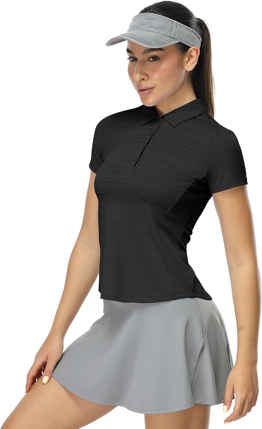 icyzone Women's Slim Fit Golf Polo Shirts Collared Short Sleeve Workout Shirt Tennis Exercise T-Shirts - Image 4