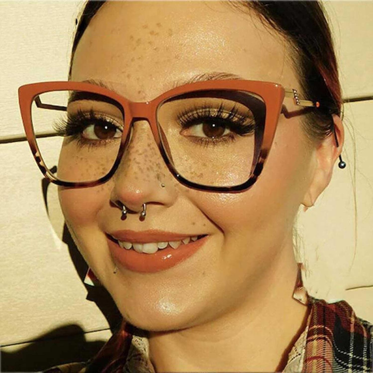 Bardzo duża oprawka okularów z filtrem niebieskiego światła ramka na okulary przezroczyste kocie oko damskie oprawki tytanowe kwadratowe okulary