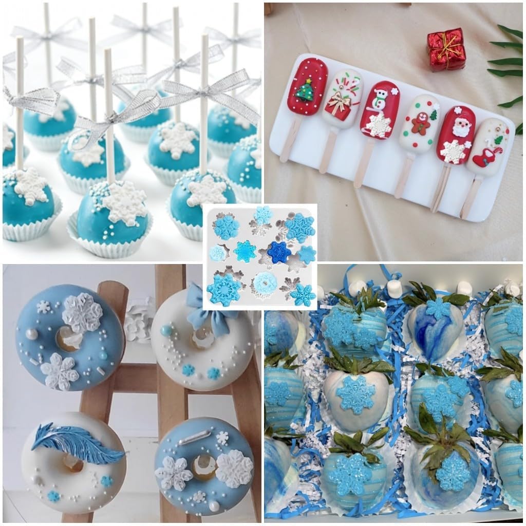 как выглядит Snowflake Silicone Fondant Mold Baking Molds for Christmas Chocolate Desser фото