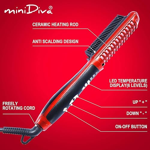 Miniatura 8 de Plancha y rizador de cabello 2 en 1 con tecnología antiquemaduras, calentamiento rápido (30 s), 6 niveles de calor para cada tipo de cabello,