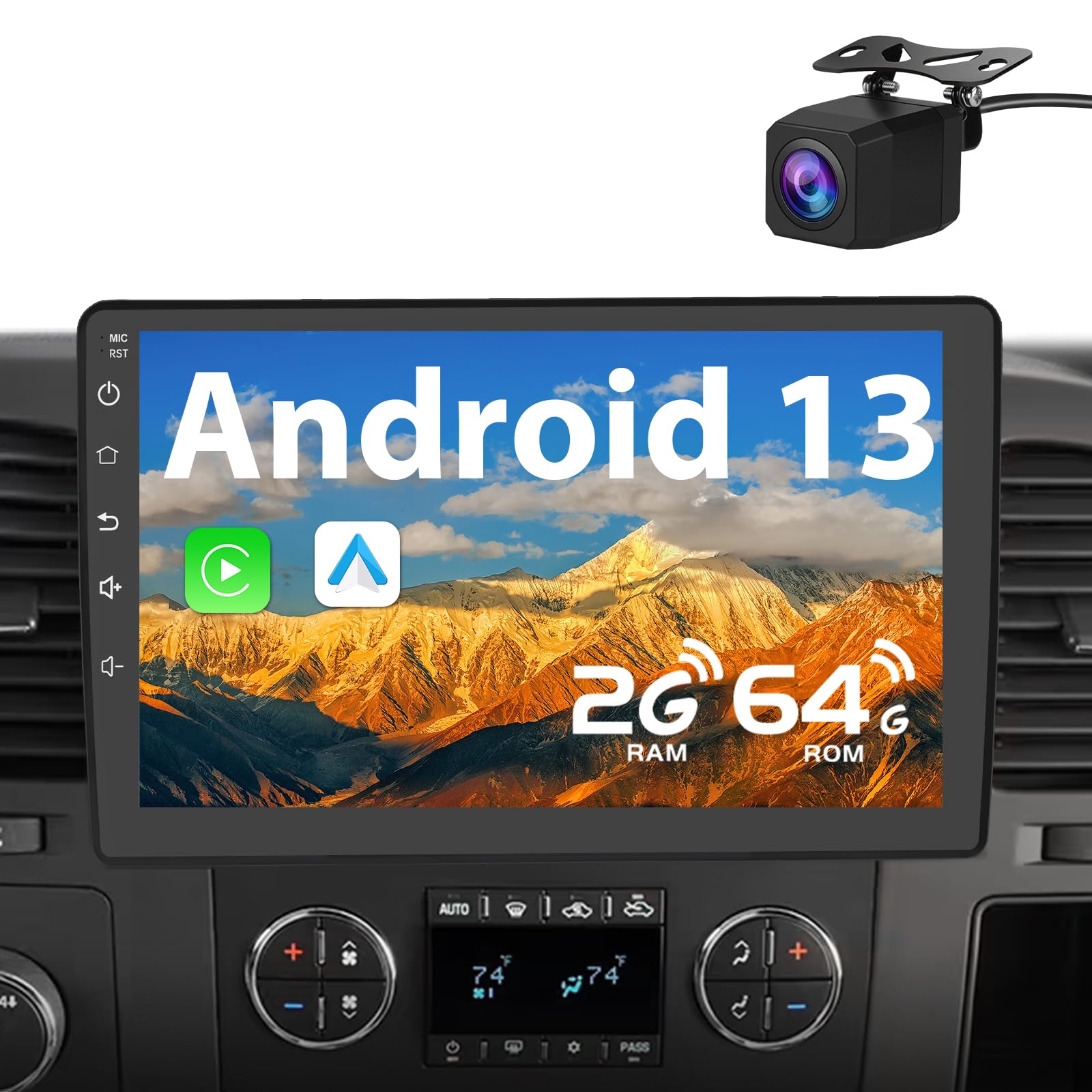 Pyniro Car Radio Upgrade for Chevrolet Silverado 2007-2013 Tahoe GMC Sierra YukonAndroid 13 2G+64G Radio Stereo Replacement 10 Inch Touchscreen