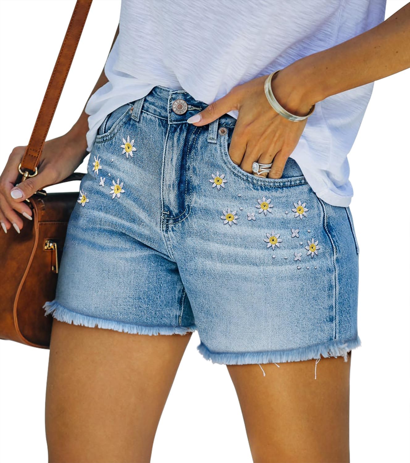 StunShow Women's Denim Shorts Mid Waist Jean Short - Image 2