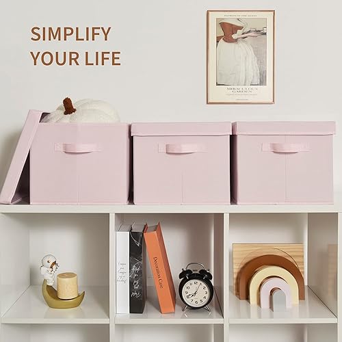 Miniatura 2 de GRANNY SAYS Contenedores de almacenamiento de tela, grandes contenedores de almacenamiento con tapas, caja de almacenamiento plegable estante de