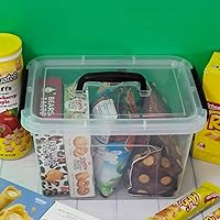 Vista 4 de Caja de almacenamiento de 5 cuartos de galón con tapa, 6 paquetes de contenedores pequeños de plástico con asas