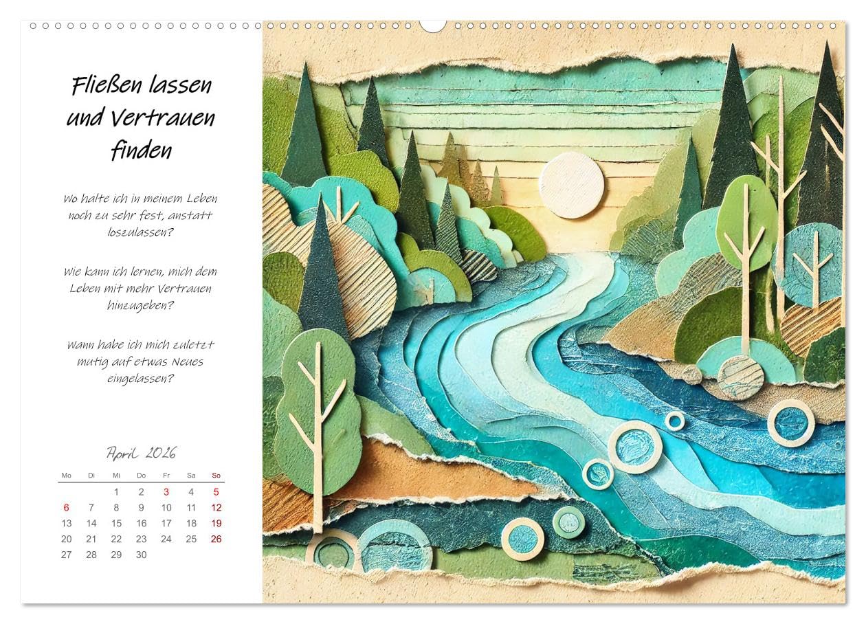 Dein Jahr der Stärke - Reflexionskalender für mehr Selbstbewusstsein (hochwertiger Premium Wandkalender 2026 DIN A2 quer), Kunstdruck in Hochglanz: In ... Natur-Collagen. (CALVENDO Gesundheit)