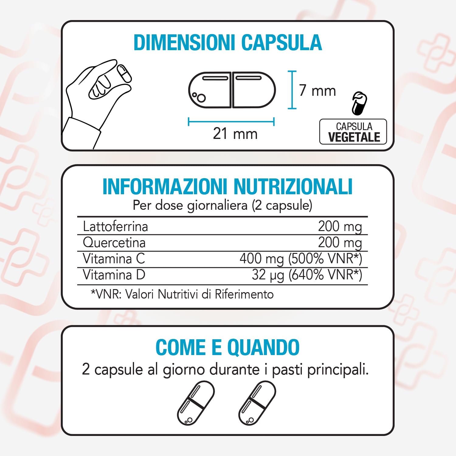 Lattoferrina 200 mg PiùLife con Quercetina - 120 Capsule