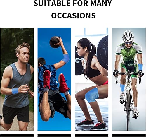 Miniatura 6 de ADMITRY Cinta deportiva para envolver previamente, 6 rollos de diademas negras para el cabello, envoltura deportiva de espuma, beige, blanco, azul,