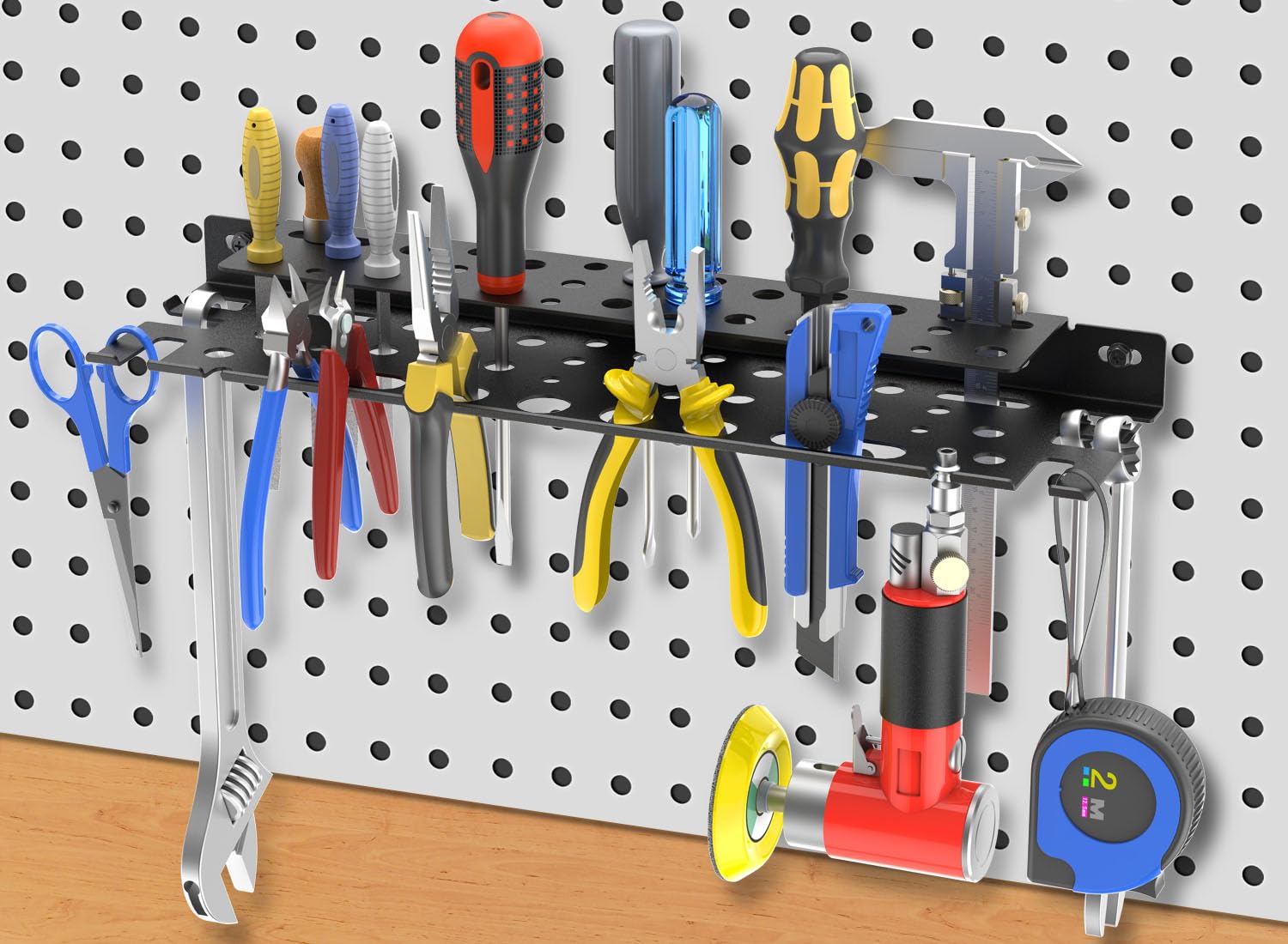 Wandmontage Werkzeug-Organizer, 43-cm Schraubendreher Halter | Halterung für Schraubenzieher, Zangenhalter, Rostbeständiges Metall, Mit Aufhänglöchern für Druckluftwerkzeuge