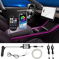 Vista 1 de Luces de interior para coche Tesla Model 3 Model Y, kits de luces RGB de neón con APP y control remoto, accesorios de iluminación ambiental Tesla
