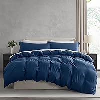 Vista 51 de Nestl Juego de funda de edredón suave de doble cepillado y cierre de botones, juego de 3 piezas: 1 funda de edredón 104 x 98 pulgadas y 2 fundas
